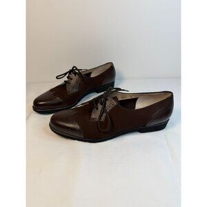 Salvatore Ferragamo Boutique Brown Size 8 Wingtip Oxford Shoes Wm Classic Preppy